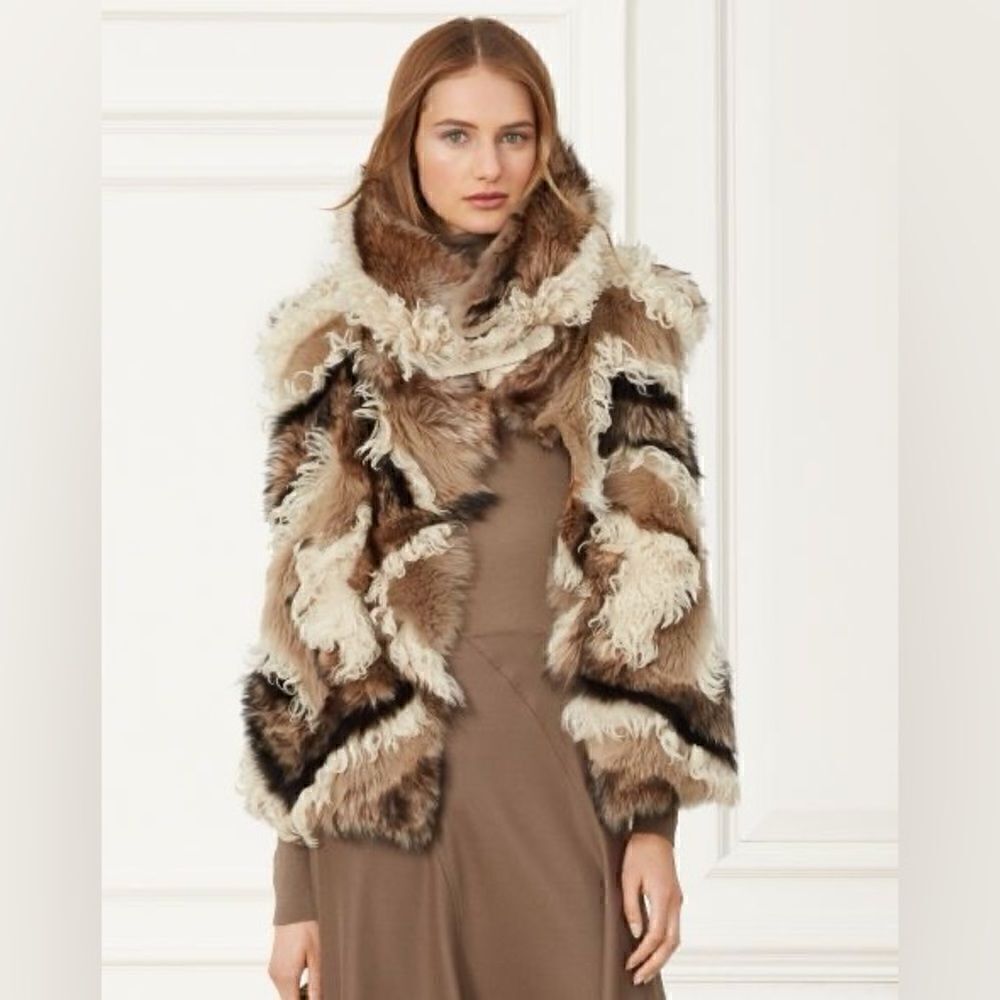 Ralph Lauren Collection ~ Fall 15 Geometric Multi Patchwork Lamb Shearling Vest